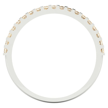 0.285 cttw Natural Morganite Princess Cut White Gold Eternity Wedding Band