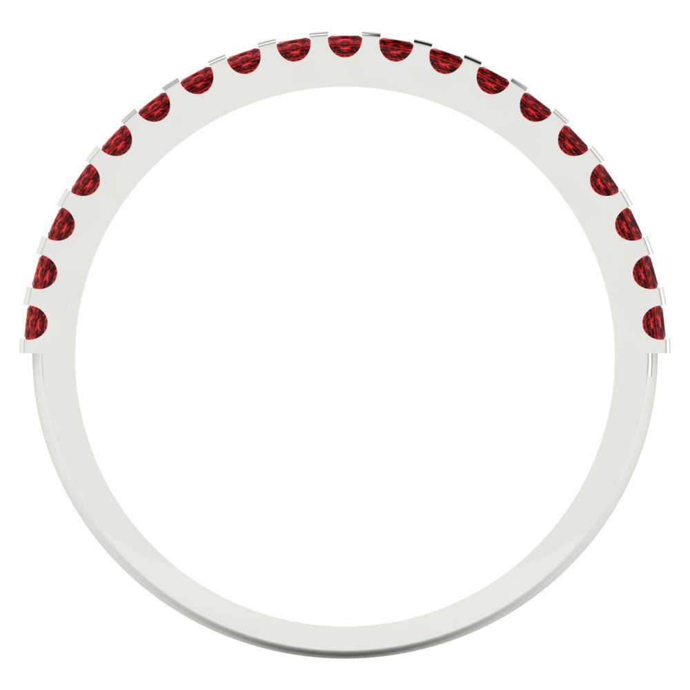 0.285 cttw Natural Garnet Princess Cut White Gold Eternity Wedding Band