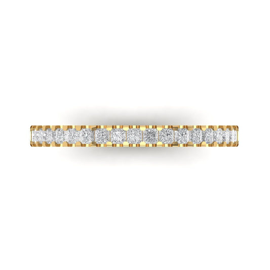 0.285 cttw Simulated Diamond Princess Cut Yellow Gold Eternity Wedding Band