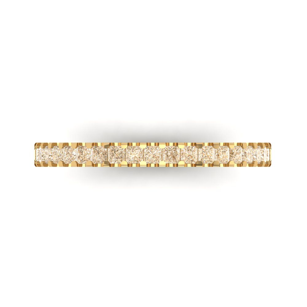 0.285 cttw Natural Morganite Princess Cut Yellow Gold Eternity Wedding Band