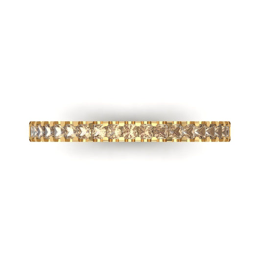 0.285 cttw Yellow Moissanite Princess Cut Yellow Gold Eternity Wedding Band