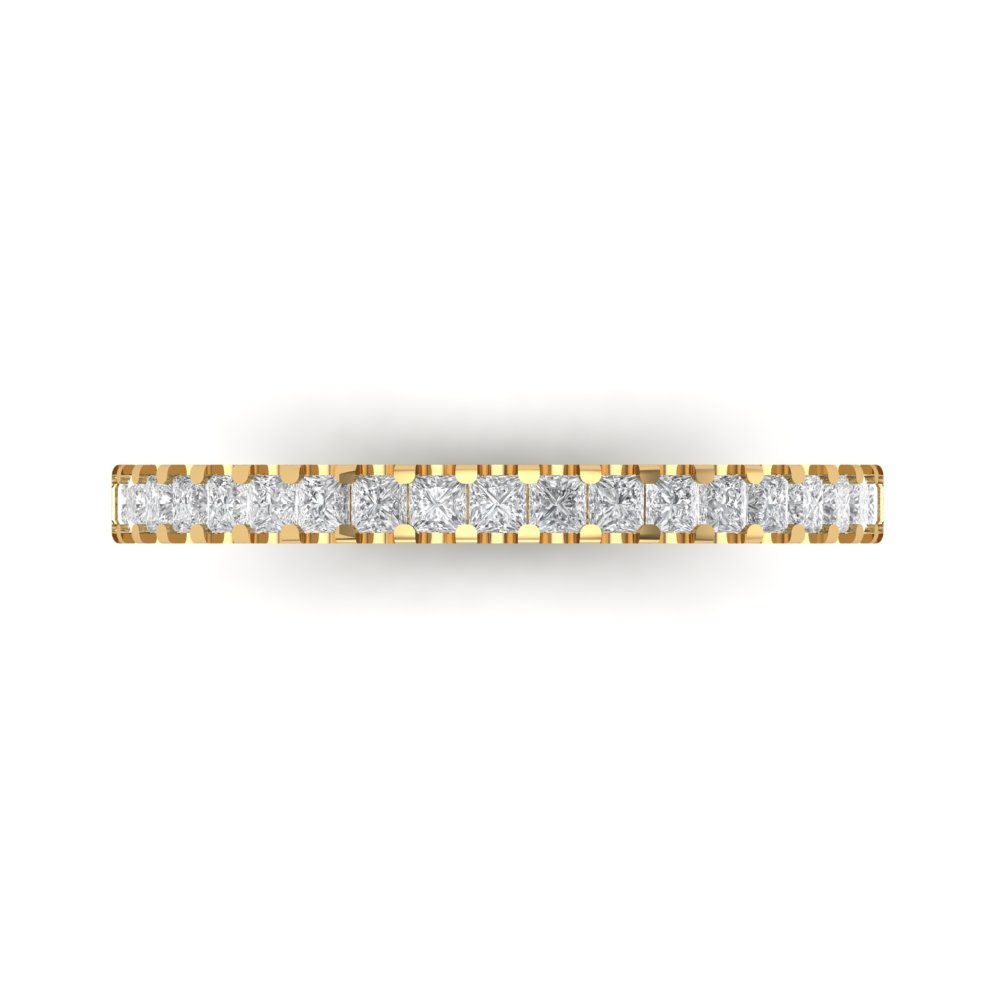 0.285 cttw Moissanite Princess Cut Yellow Gold Eternity Wedding Band