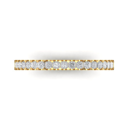 0.285 cttw Moissanite Princess Cut Yellow Gold Eternity Wedding Band