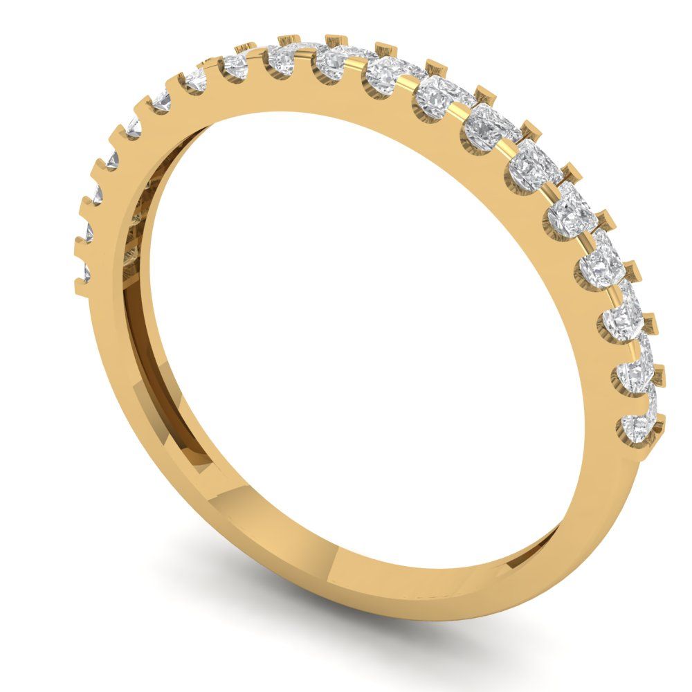 0.285 cttw Moissanite Princess Cut Yellow Gold Eternity Wedding Band