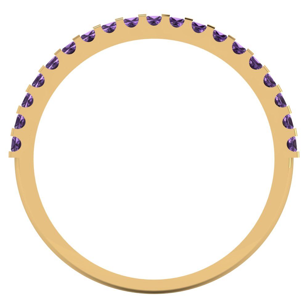 0.285 cttw Simulated Alexandrite Princess Cut Yellow Gold Eternity Wedding Band