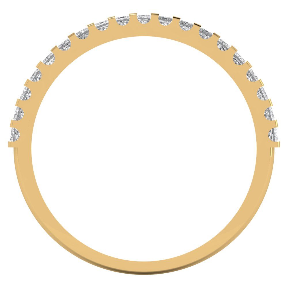 0.285 cttw White Sapphire Princess Cut Yellow Gold Eternity Wedding Band