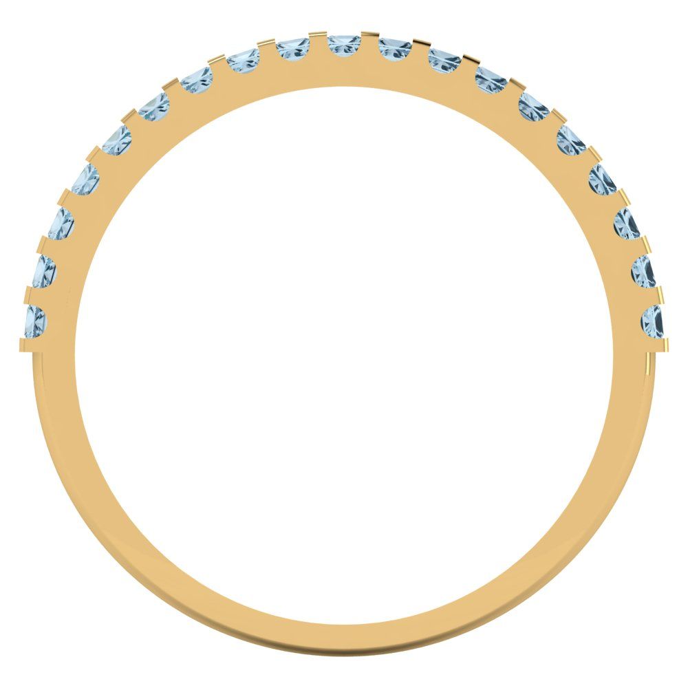 0.285 cttw Simulated Blue Diamond Princess Cut Yellow Gold Eternity Wedding Band