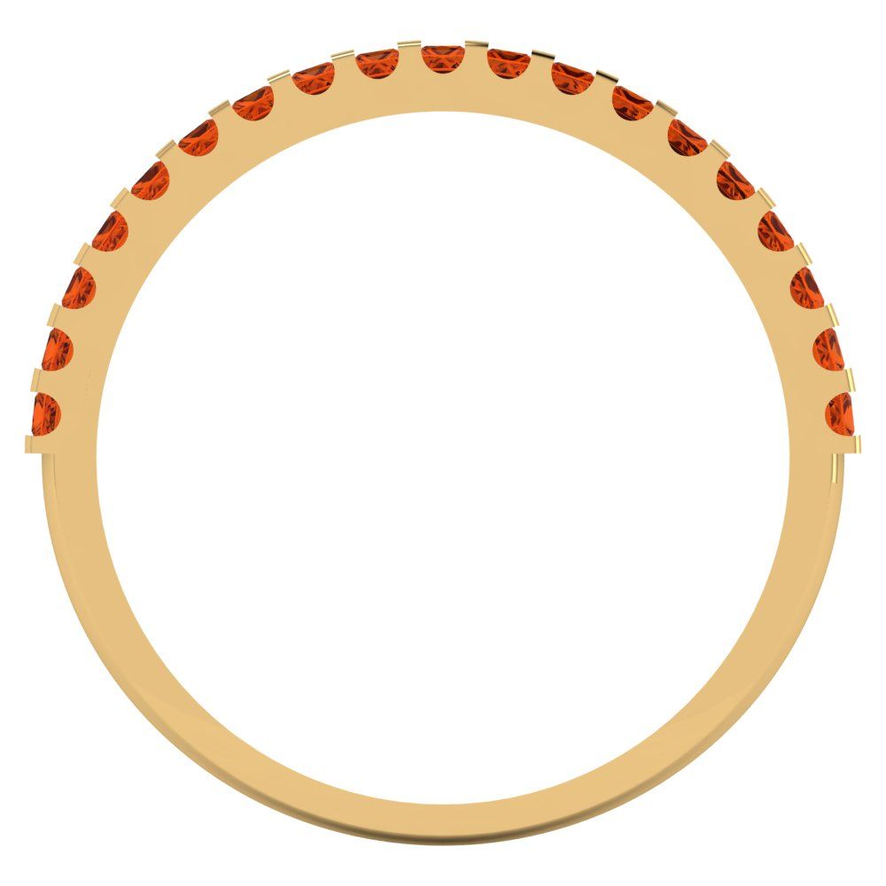 0.285 cttw Simulated Red Diamond Princess Cut Yellow Gold Eternity Wedding Band