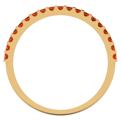 0.285 cttw Simulated Ruby Princess Cut Yellow Gold Eternity Wedding Band