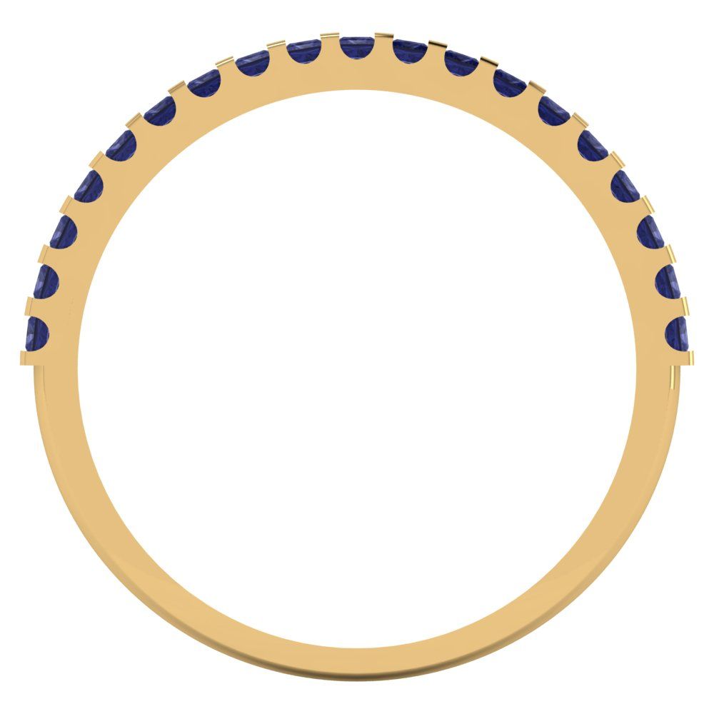 0.285 cttw Simulated Tanzanite Princess Cut Yellow Gold Eternity Wedding Band