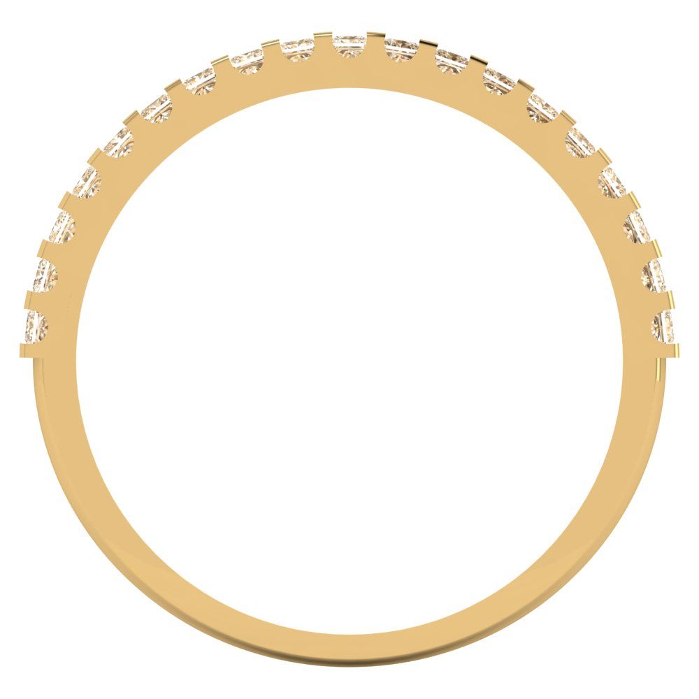 0.285 cttw Natural Morganite Princess Cut Yellow Gold Eternity Wedding Band