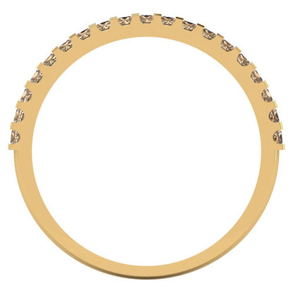 0.285 cttw Yellow Moissanite Princess Cut Yellow Gold Eternity Wedding Band