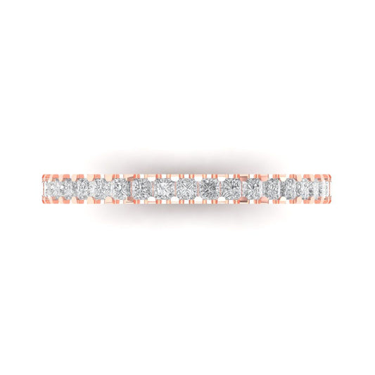 0.285 cttw Simulated Diamond Princess Cut Rose Gold Eternity Wedding Band