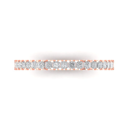 0.285 cttw Moissanite Princess Cut Rose Gold Eternity Wedding Band
