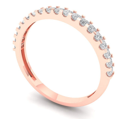 0.285 cttw Simulated Diamond Princess Cut Rose Gold Eternity Wedding Band