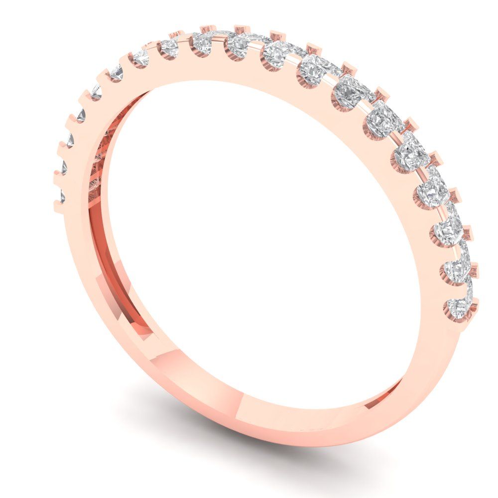 0.285 cttw Moissanite Princess Cut Rose Gold Eternity Wedding Band