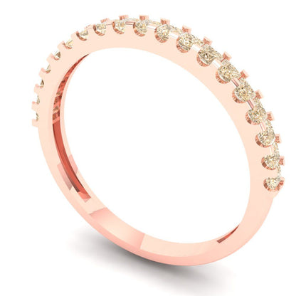 0.285 cttw Natural Morganite Princess Cut Rose Gold Eternity Wedding Band