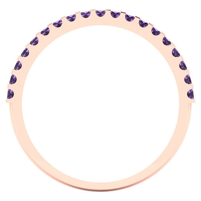 0.285 cttw Simulated Alexandrite Princess Cut Rose Gold Eternity Wedding Band