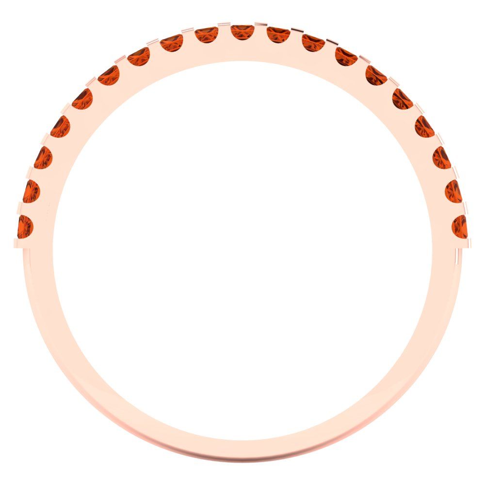 0.285 cttw Simulated Ruby Princess Cut Rose Gold Eternity Wedding Band