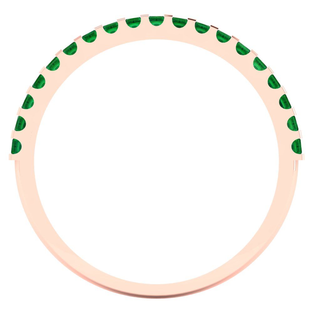 0.285 cttw Simulated Emerald Princess Cut Rose Gold Eternity Wedding Band