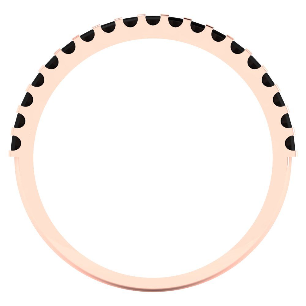 0.285 cttw Natural Onyx Princess Cut Rose Gold Eternity Wedding Band