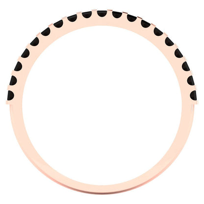 0.285 cttw Natural Onyx Princess Cut Rose Gold Eternity Wedding Band