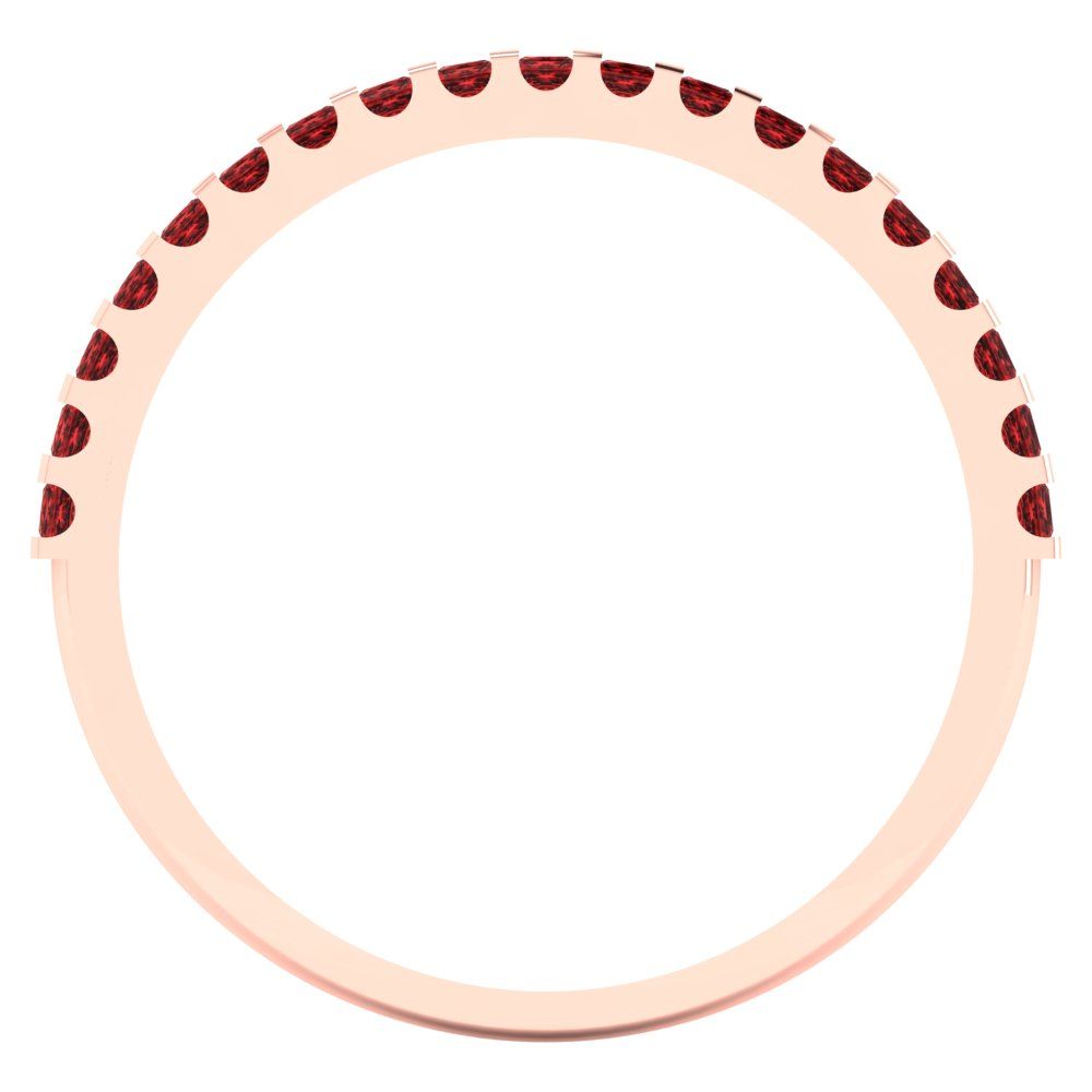 0.285 cttw Natural Garnet Princess Cut Rose Gold Eternity Wedding Band