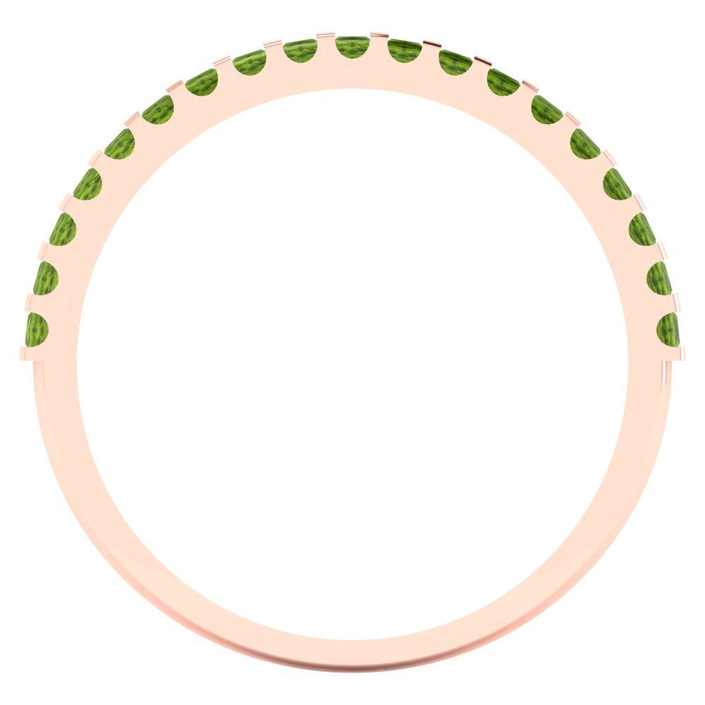 0.285 cttw Natural Peridot Princess Cut Rose Gold Eternity Wedding Band