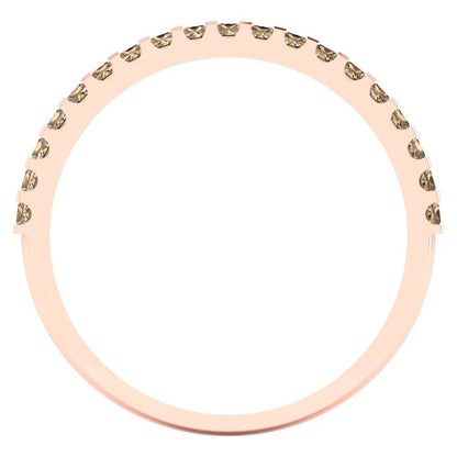 0.285 cttw Yellow Moissanite Princess Cut Rose Gold Eternity Wedding Band