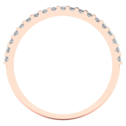 0.285 cttw White Sapphire Princess Cut Rose Gold Eternity Wedding Band