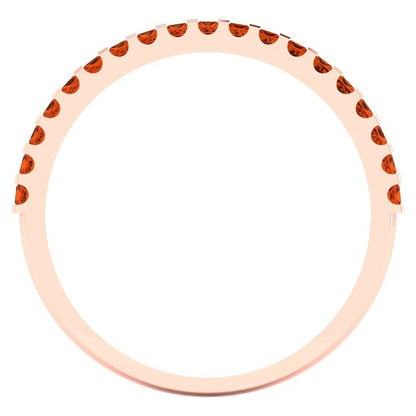 0.285 cttw Simulated Pink Tourmaline Princess Cut Rose Gold Eternity Wedding Band