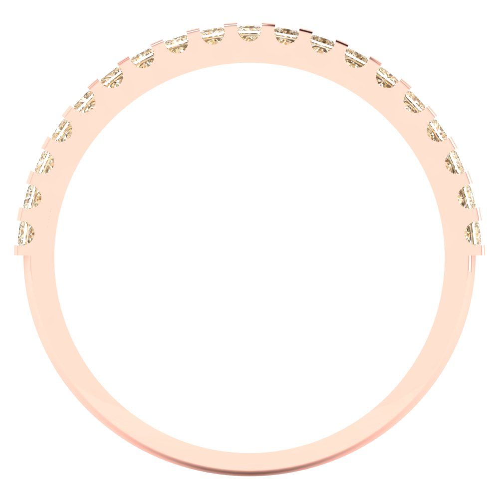 0.285 cttw Natural Morganite Princess Cut Rose Gold Eternity Wedding Band