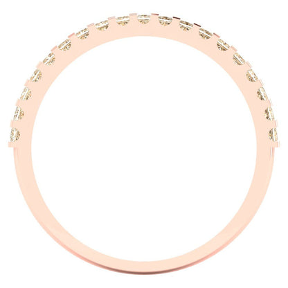 0.285 cttw Natural Morganite Princess Cut Rose Gold Eternity Wedding Band