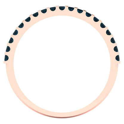 0.285 cttw Natural London Blue Topaz Princess Cut Rose Gold Eternity Wedding Band