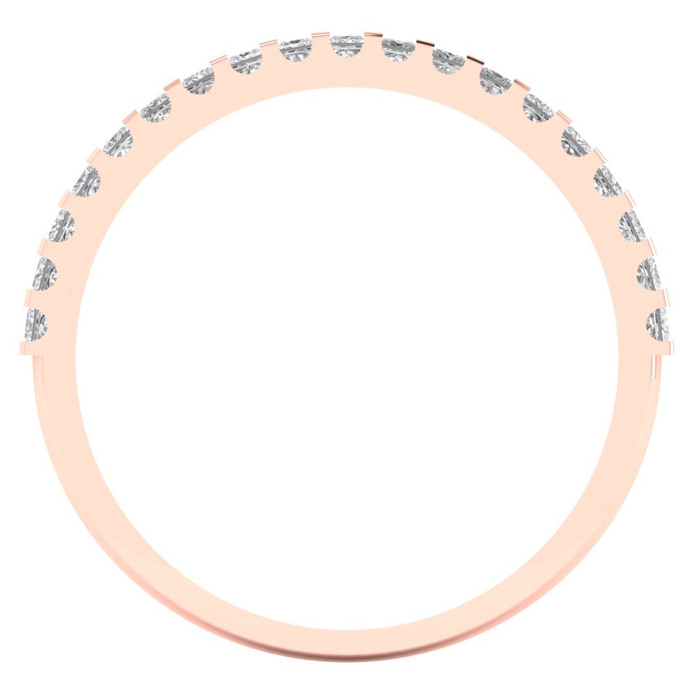 0.285 cttw Moissanite Princess Cut Rose Gold Eternity Wedding Band