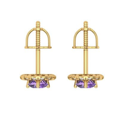 0.8808cttw Alexandrite Gold-Plated 925 Silver Screw Back Stud Earrings