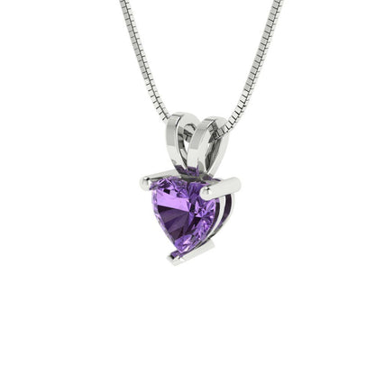 0.5cttw Heart Cut Alexandrite Gold-Plated 925 Silver Pendant and 18" Box-Chain Necklace