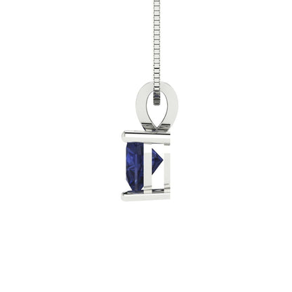 0.5cttw Heart Cut Blue Sapphire Gold-Plated 925 Silver Pendant and 18" Box-Chain Necklace