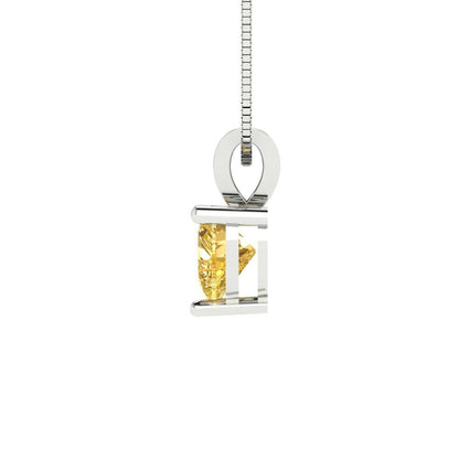 0.5cttw Heart Cut Citrine Gold-Plated 925 Silver Pendant and 18" Box-Chain Necklace