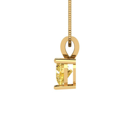 0.5cttw Heart Cut Citrine Gold-Plated 925 Silver Pendant and 18" Box-Chain Necklace