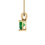 0.5 ct Brilliant Heart Cut Solitaire Simulated Emerald Stone Yellow Gold Pendant with 18" Chain