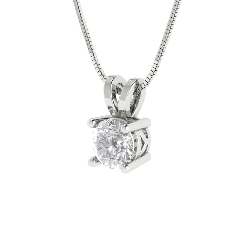 0.5cttw Round Cut Clear Gold-Plated 925 Silver Pendant and 18" Box-Chain Necklace