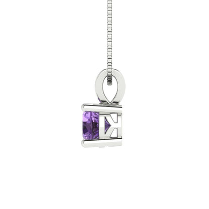 0.5cttw Round Cut Alexandrite Gold-Plated 925 Silver Pendant and 18" Box-Chain Necklace