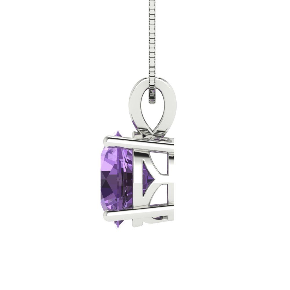 1.5cttw Round Cut Alexandrite Gold-Plated 925 Silver Pendant and 18" Box-Chain Necklace