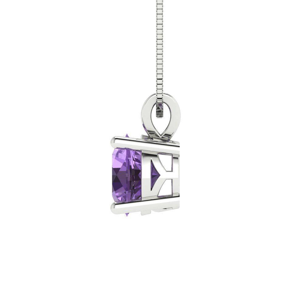 1cttw Round Cut Alexandrite Gold-Plated 925 Silver Pendant and 18" Box-Chain Necklace