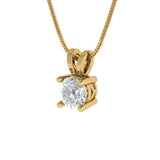 0.5 ct Brilliant Round Cut Solitaire Natural Diamond Stone Clarity SI1-2 Color G-H Yellow Gold Pendant with 16" Chain