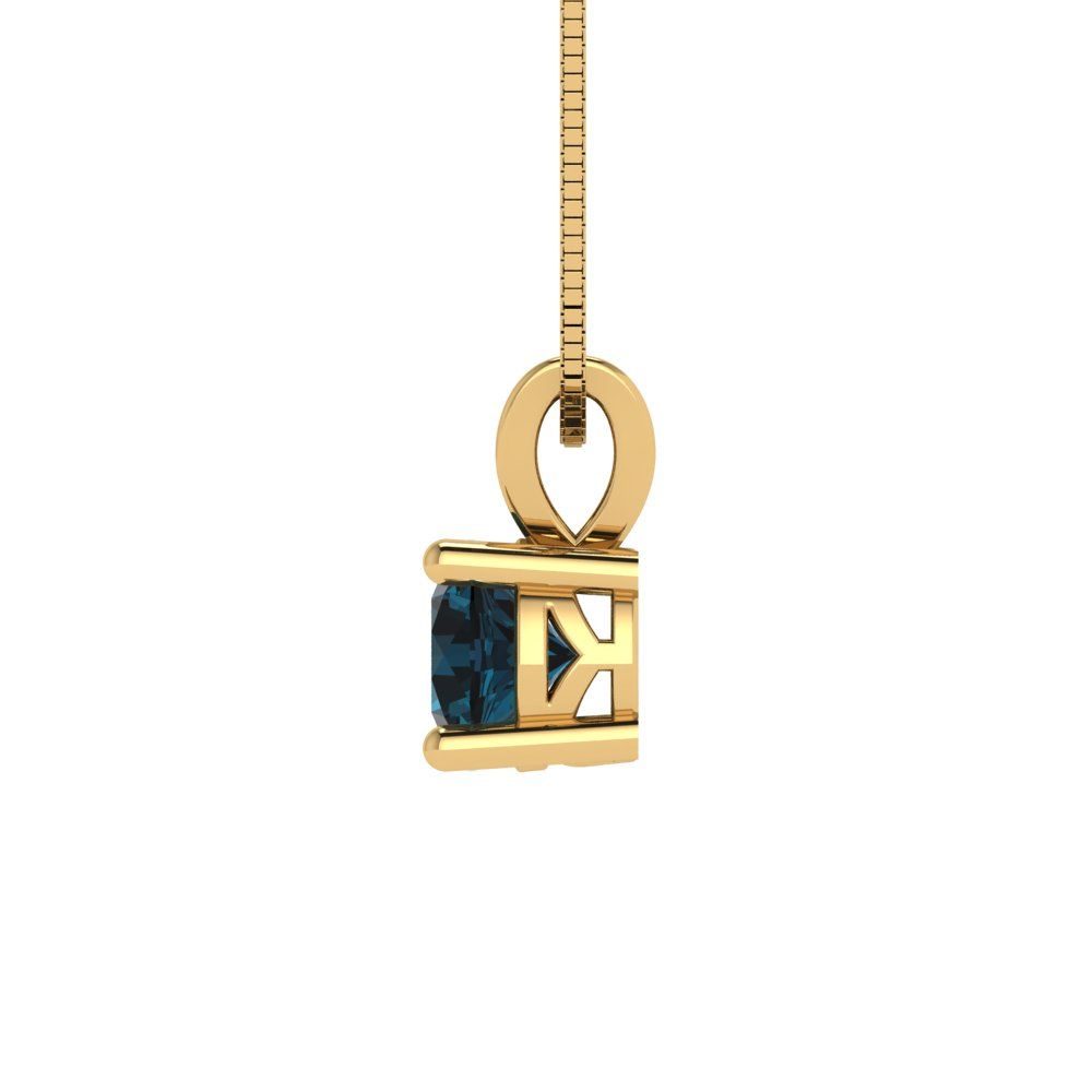 0.5 tcw Necklace Pendant - 14K White Gold Round Cut Solitaire  London - Adjustable Length - 15in Box Chain to 18in
