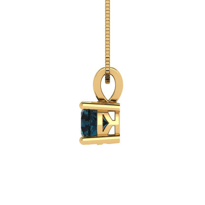 0.5 tcw Necklace Pendant - 14K White Gold Round Cut Solitaire  London - Adjustable Length - 15in Box Chain to 18in