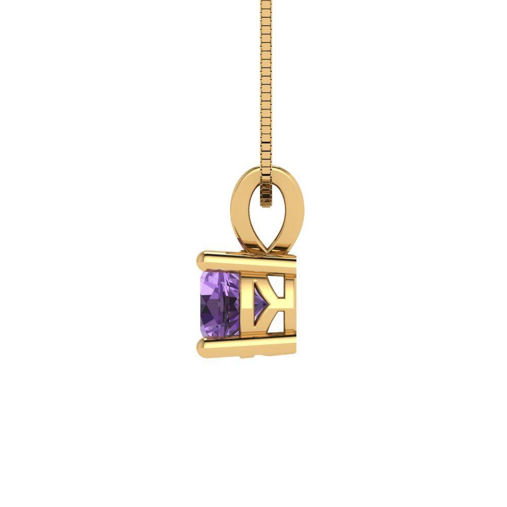 0.5cttw Round Cut Alexandrite Gold-Plated 925 Silver Pendant and 18" Box-Chain Necklace