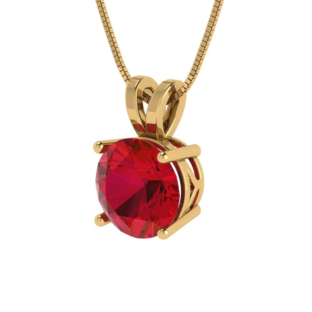 1.5 tcw Necklace Pendant - 14K White Gold Round Cut Solitaire  Pink Tourmaline - Adjustable Length - 15in Box Chain to 18in